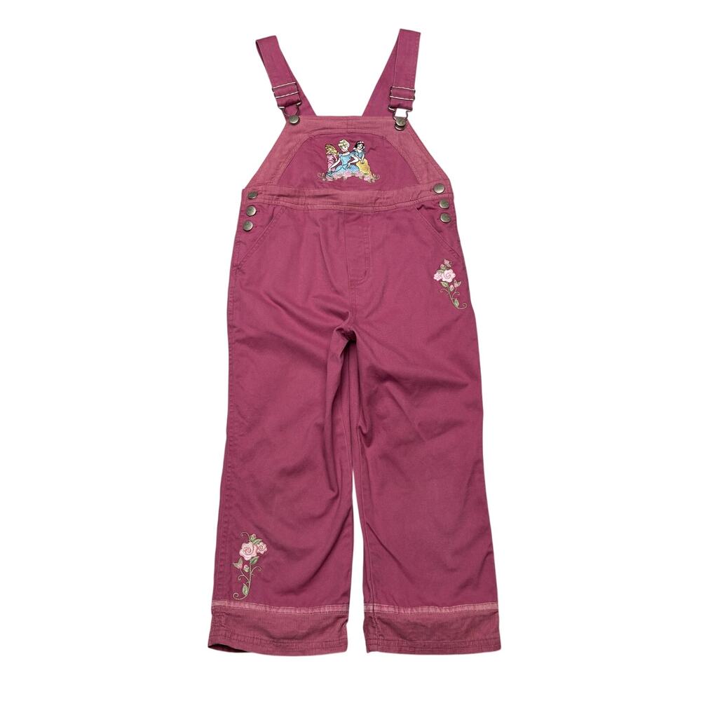 Vintage Kids Headquarters Disney Princess Overalls Youth 4/5 Embroidered
